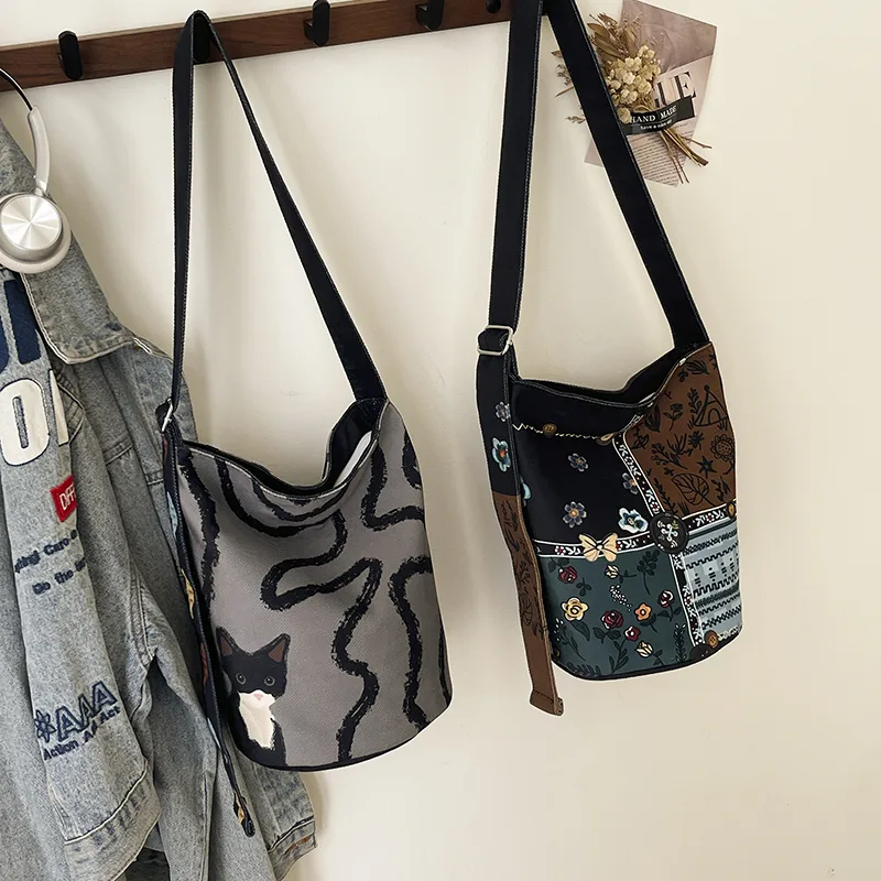 Women Bags Sale - Nowe nylonowe patchworkowe torebki crossbody z