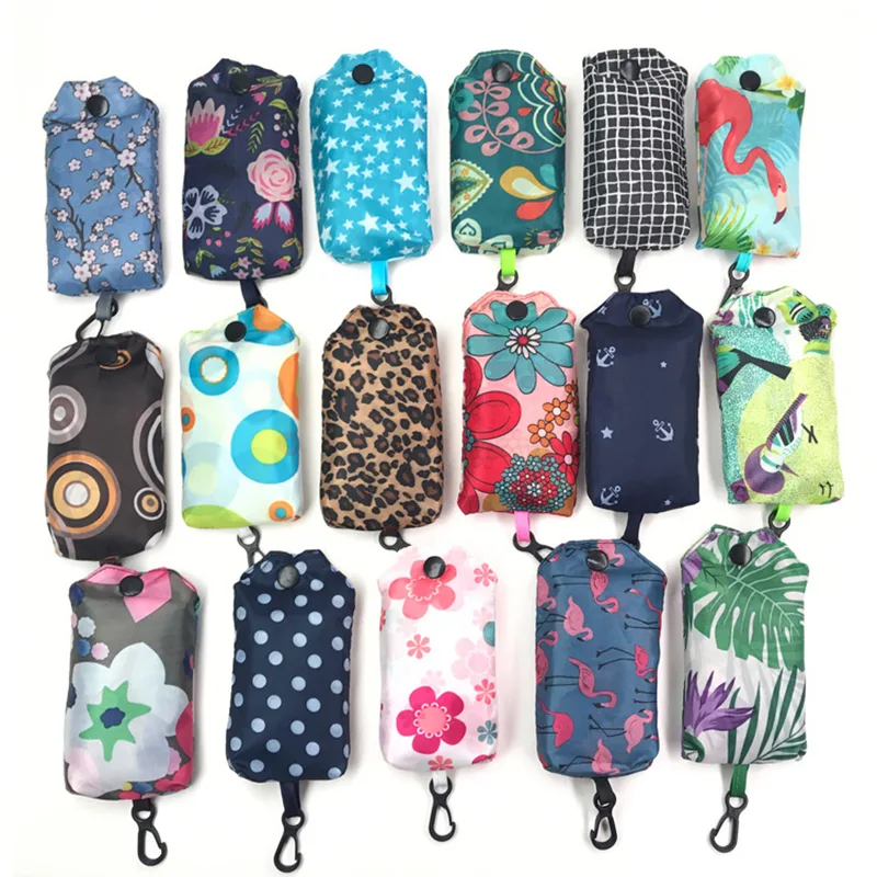 Women Bags Outlet - Modny nadruk Składana ekologiczna torba na