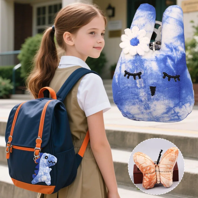 Women Bags Collection - Breloczek Pluszowy Dinozaur Uroczy Dziewczęcy Breloczek