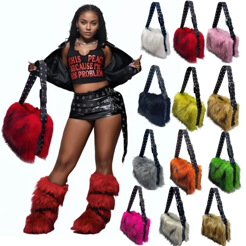 Women Bags Europe - Torba damska Y2K z imitacji futra