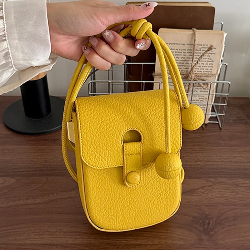 Women Bags Brands - Luksusowa Markowa Mini Żółta Torebka Crossbody